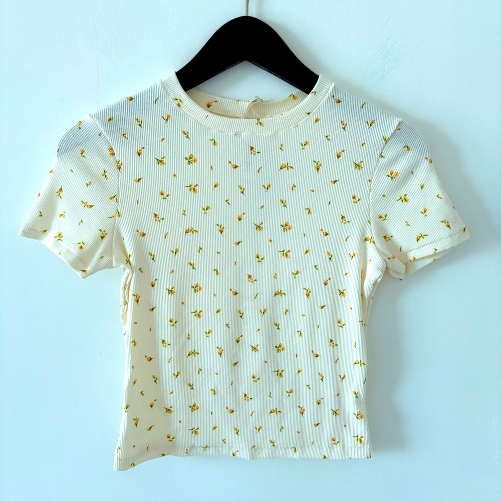 SKIMS Cropped Cotton rib T shirt